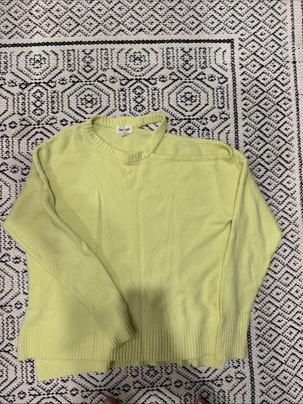 Open Edit Lime Crewneck Sweater